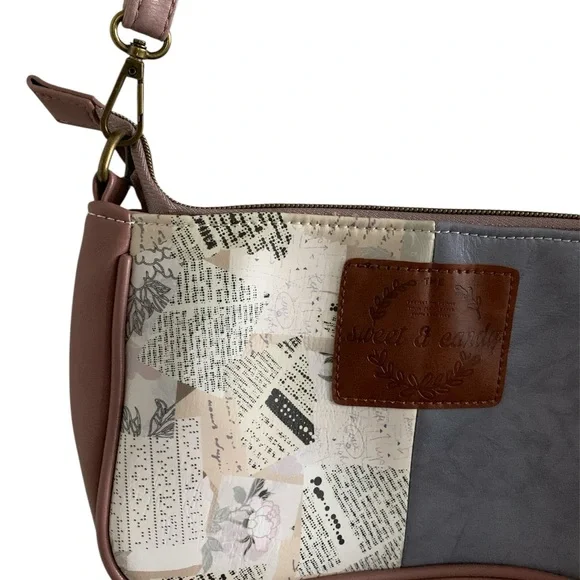 Charming Sweet & Candy Pink and Brown Crossbody Bag with Removable Pouch - NWT - Picture 3 of 6